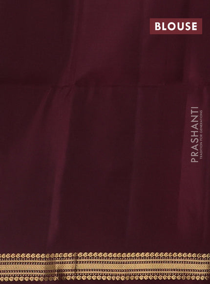 Pure soft silk saree honey shade and deep maroon with zari woven buttas and zari woven border