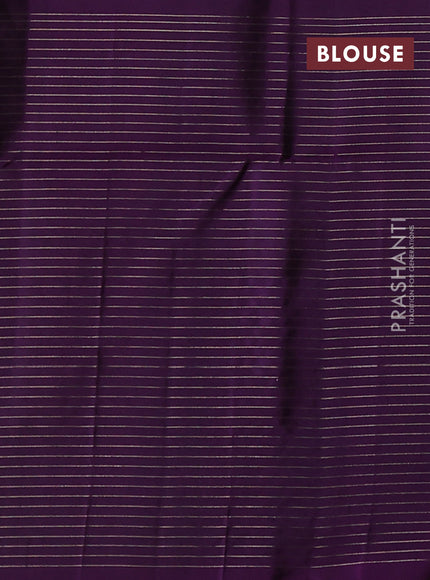 Pure soft silk saree purple with plain body and long zari stripe butta border