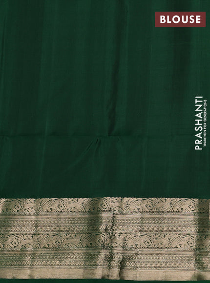 Pure soft silk saree maroon and green with zari woven buttas and zari woven border