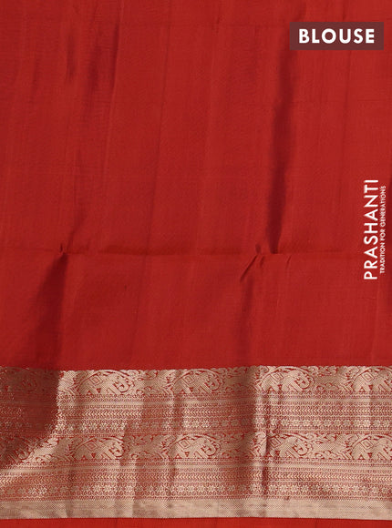 Pure soft silk saree mauve pink and rustic orange with zari woven buttas and zari woven border