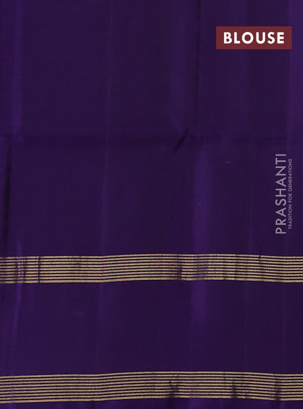 Pure soft silk saree pastel purple and violet with allover zari checked pattern and rettapet zari woven border