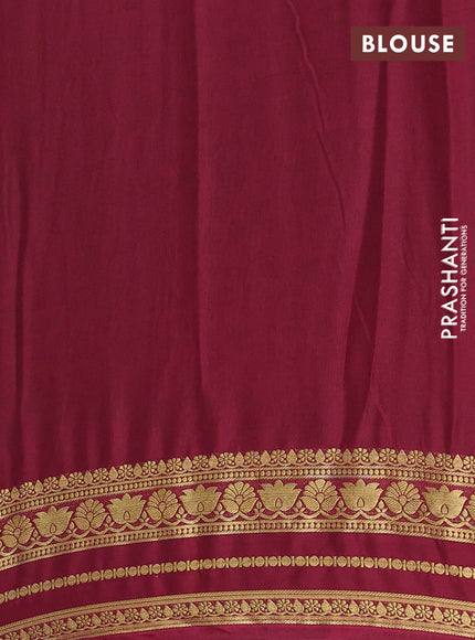 Semi mysore silk saree mustard yellow and deep maroon with allover prints and zari woven border