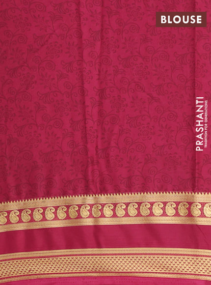 Semi mysore silk saree cream and deep maroon with allover floral prints and rettapet zari woven border