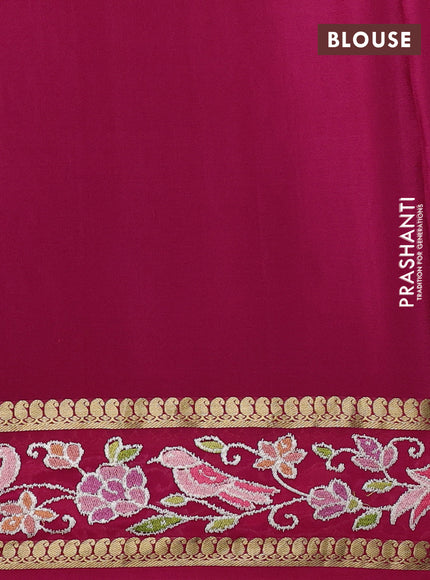 Pure mysore silk saree coffee brown and pink with plain body and rettapet zari woven embroidery border