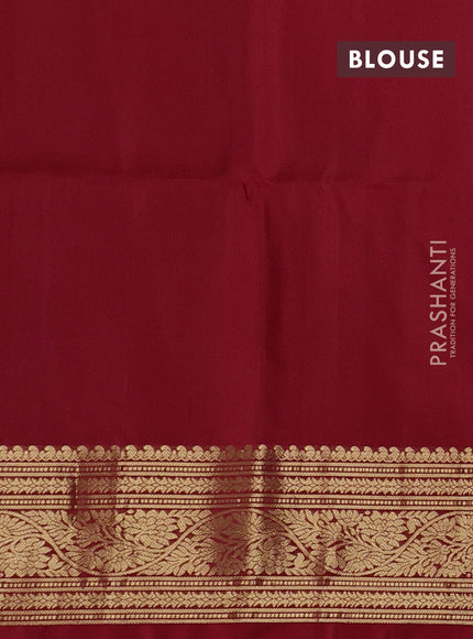 Ikat soft silk saree blue and red with allover ikat weaves and zari woven border