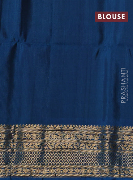 Ikat soft silk saree maroon and peacock blue with allover ikat weaves and zari woven border