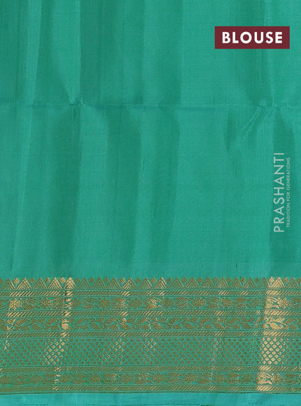 Ikat soft silk saree pink and dual shade of teal blue with allover ikat weaves and zari woven border