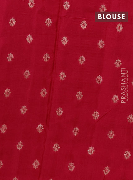 Semi mysore silk saree black and pink with allover zari checks & buttas and zari woven border