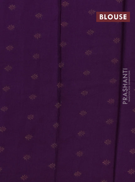 Semi mysore silk saree lavender and purple with allover zari checks & buttas and zari woven border