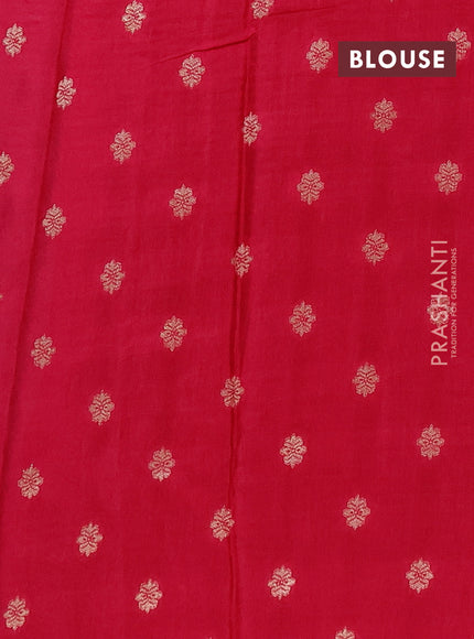 Semi mysore silk saree peach pink and pink with allover zari checks & buttas and zari woven border