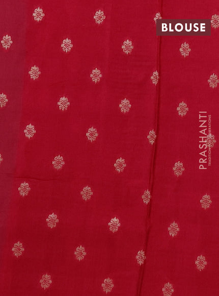 Semi mysore silk saree pastel green and pink with allover zari checks & buttas and zari woven border