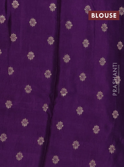 Semi mysore silk saree lavender and purple with allover zari checks & buttas and zari woven border