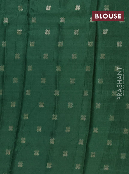 Semi mysore silk saree light green and green with allover zari checks & buttas and long zari woven border