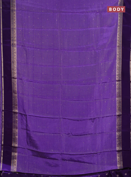Semi mysore silk saree lavender and violet with allover zari checks & buttas and rettapet zari woven border