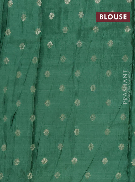 Semi mysore silk saree light green and green with allover zari checks & buttas and rettapet zari woven border
