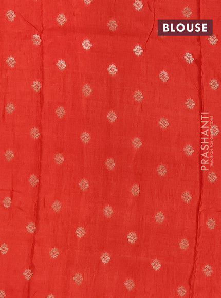 Semi mysore silk saree pink and orange with allover zari checks & buttas and rettapet zari woven border