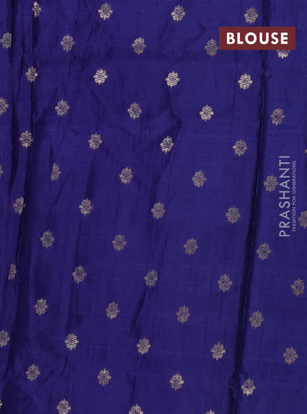 Semi mysore silk saree teal green and blue with allover zari checks & buttas and rettapet zari woven border