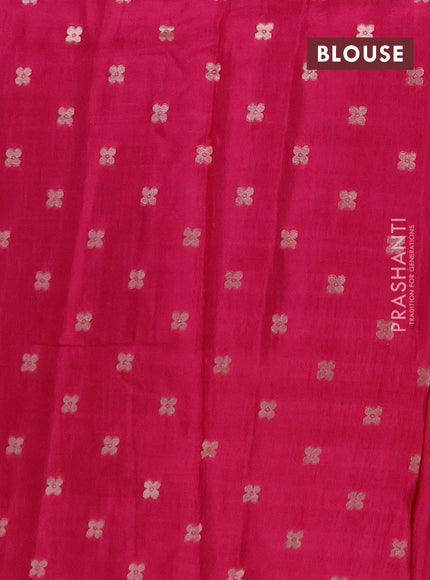 Semi mysore silk saree rust shade and pink with allover zari checks & buttas and rettapet zari woven border