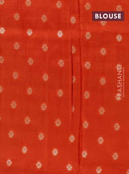 Semi mysore silk saree pink and orange with allover zari checks & buttas and zari woven border