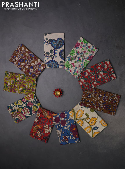 Kalamkari cotton blouse bit multi colour and multi design pack of 10