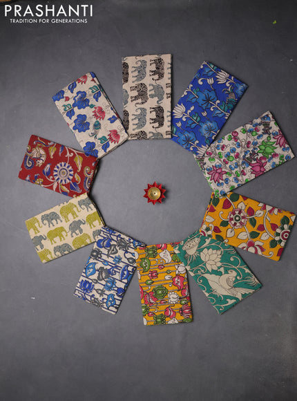Kalamkari cotton blouse bit multi colour and multi design pack of 10