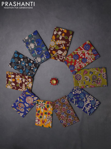 Kalamkari cotton blouse bit multi colour and multi design pack of 10