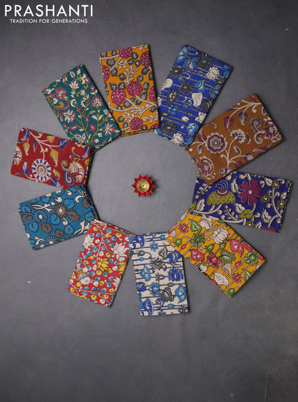 Kalamkari cotton blouse bit multi colour and multi design pack of 10