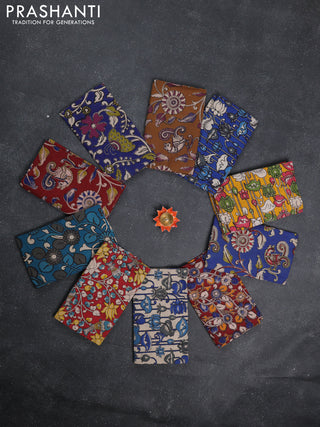 Kalamkari cotton blouse bit multi colour and multi design pack of 10