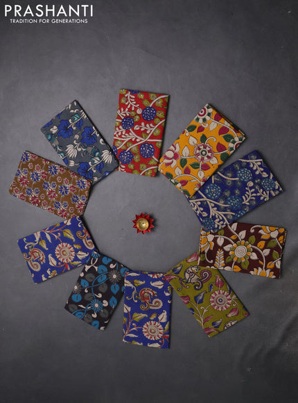 Kalamkari cotton blouse bit multi colour and multi design pack of 10