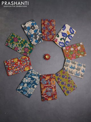 Kalamkari cotton blouse bit multi colour and multi design pack of 10