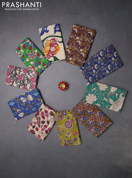 Kalamkari cotton blouse bit multi colour and multi design pack of 10
