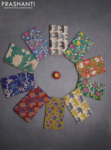 Kalamkari cotton blouse bit multi colour and multi design pack of 10