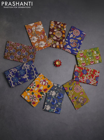 Kalamkari cotton blouse bit multi colour and multi design pack of 10