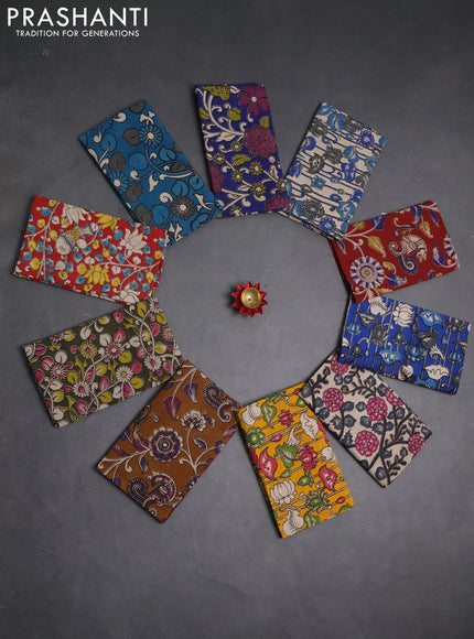 Kalamkari cotton blouse bit multi colour and multi design pack of 10