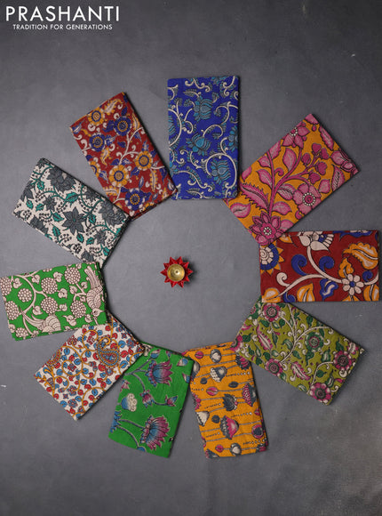 Kalamkari cotton blouse bit multi colour and multi design pack of 10