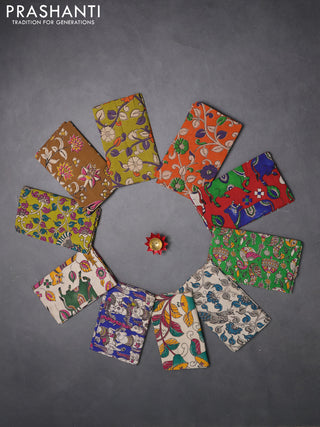Kalamkari cotton blouse bit multi colour and multi design pack of 10