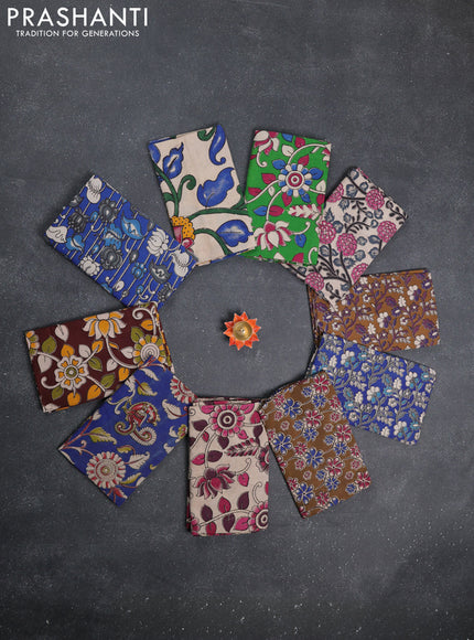 Kalamkari cotton blouse bit multi colour and multi design pack of 10