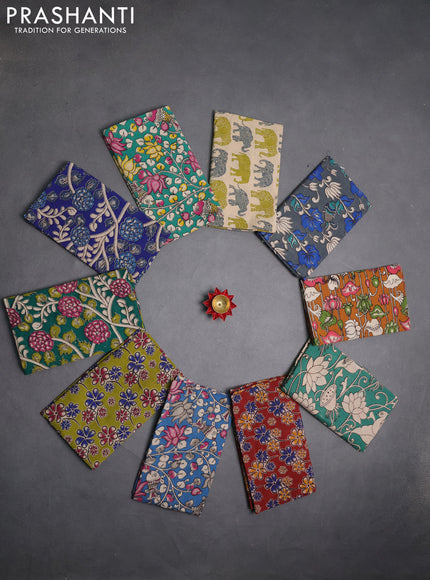 Kalamkari cotton blouse bit multi colour and multi design pack of 10