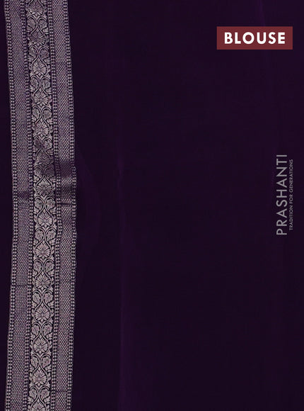 Banarasi silk saree violet with allover thread & zari woven buttas and long zari woven border