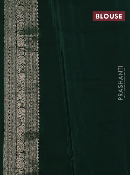 Banarasi silk saree green with allover thread & zari woven buttas and zari woven border