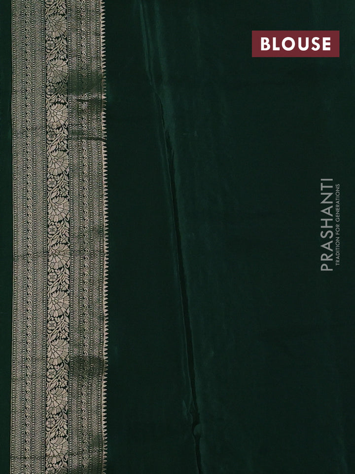 Banarasi silk saree green with allover thread & zari woven buttas and zari woven border