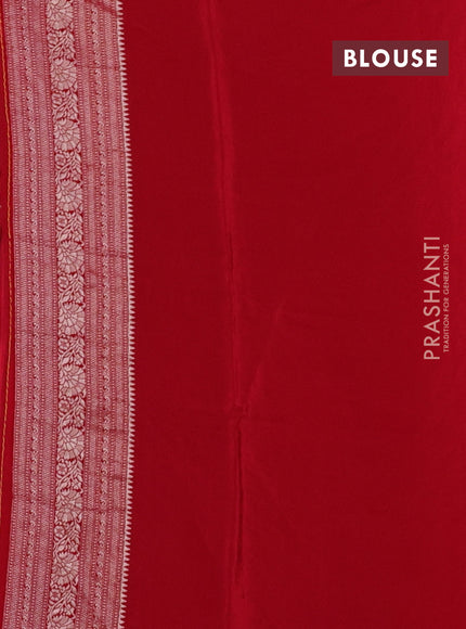Banarasi silk saree red with allover thread & zari woven buttas and zari woven border