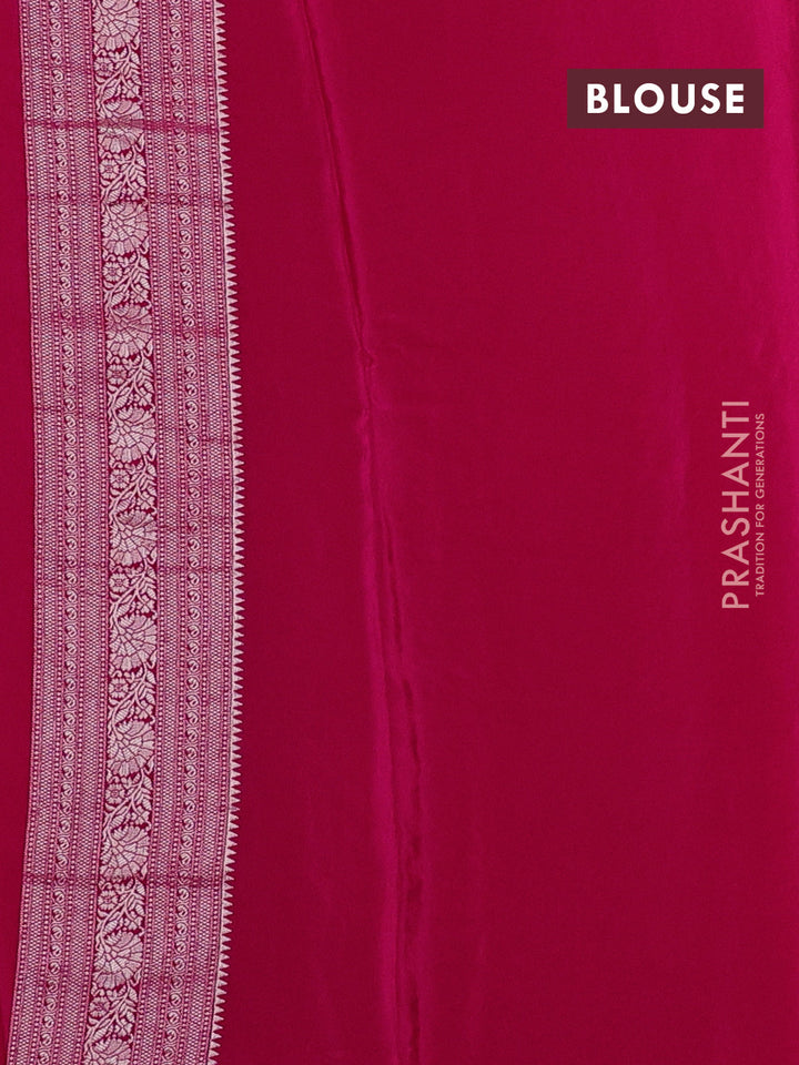 Banarasi silk saree pink with allover thread & zari woven buttas and zari woven border