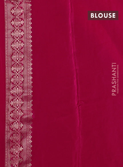 Banarasi silk saree pink with allover thread & zari woven buttas and zari woven border