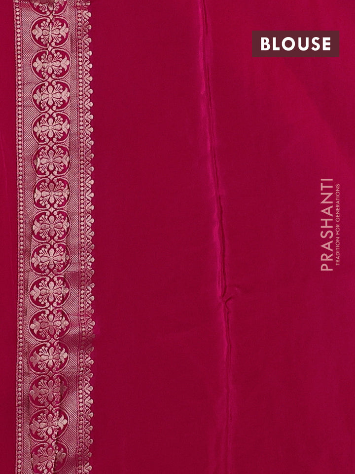 Banarasi silk saree pink with allover thread & zari woven buttas and zari woven border