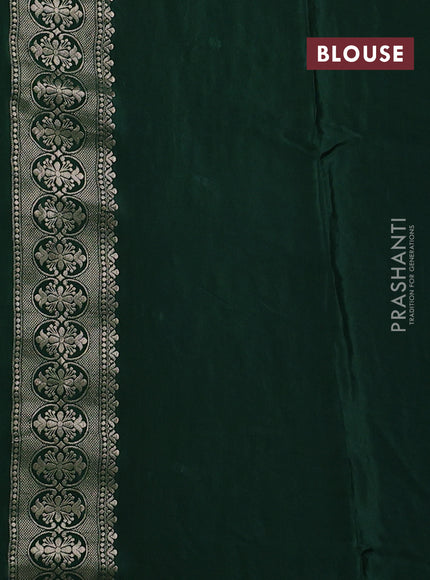 Banarasi silk saree bottle green with allover thread & zari woven buttas and zari woven border