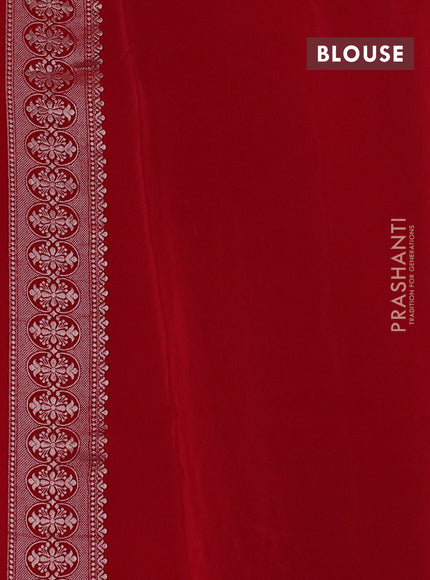 Banarasi silk saree red with allover thread & zari woven buttas and zari woven border