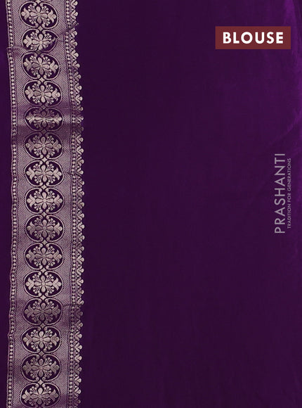 Banarasi silk saree violet with allover thread & zari woven buttas and zari woven border