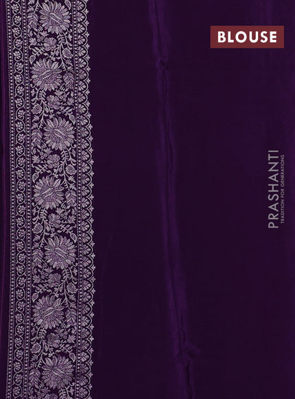 Banarasi silk saree violet with allover thread & zari woven buttas and zari woven border