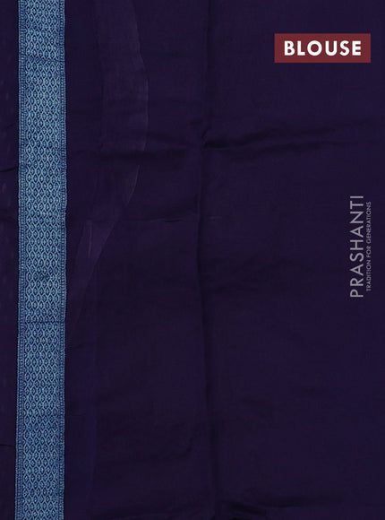 Banarasi silk saree navy blue with allover thread & zari woven buttas and zari woven border